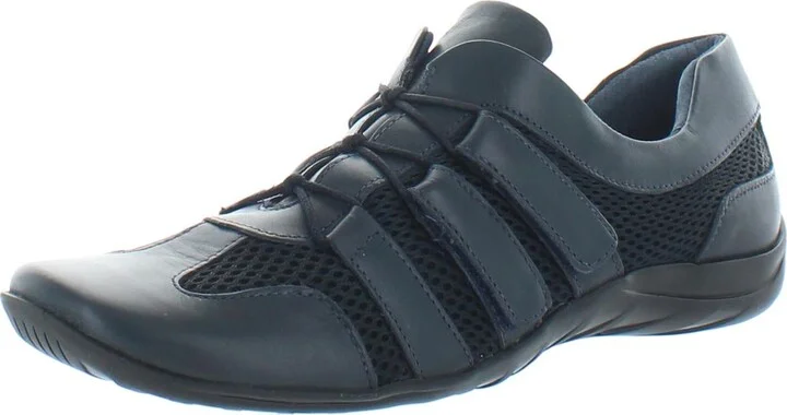 Audio Womens Leather Trim Mesh Fashion Sneakers