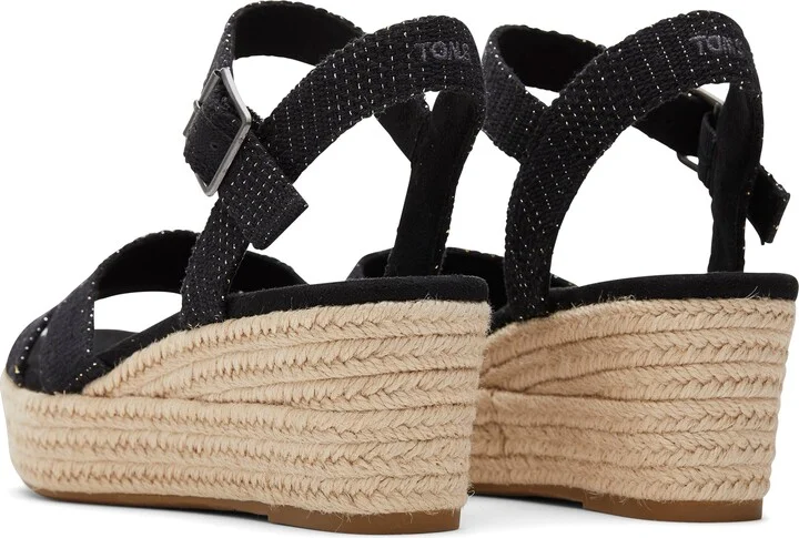 Audrey Black Metallic Wedge Sandal - Image 4