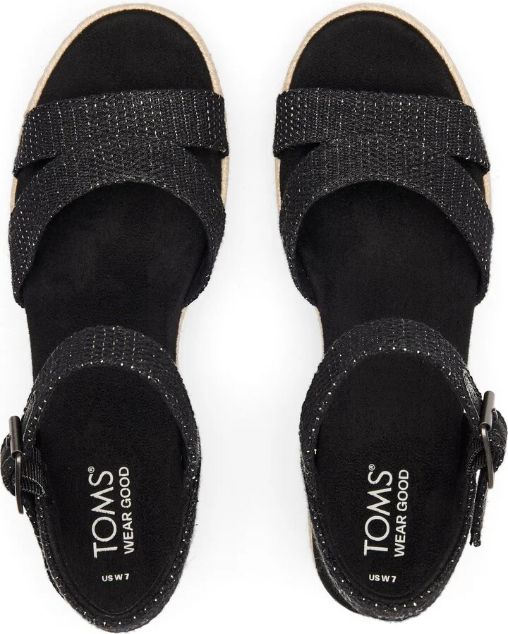 Audrey Black Metallic Wedge Sandal - Image 5