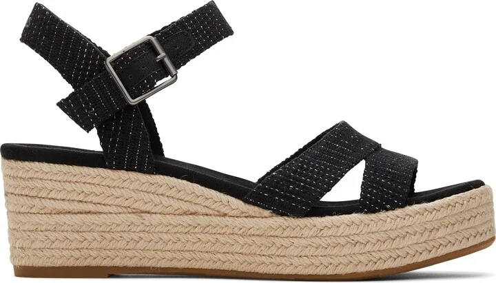 Audrey Black Metallic Wedge Sandal