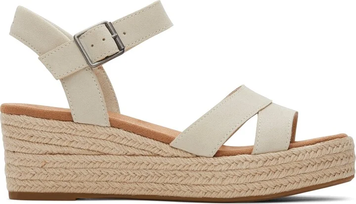 Audrey Cream Suede Wedge Sandal