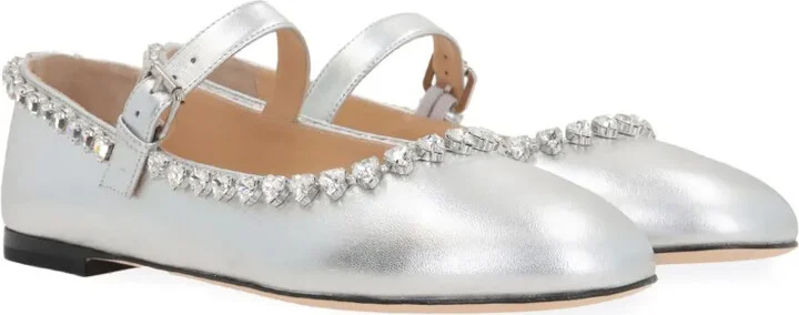 Audrey crystal-embellished ballet pumps - Image 2