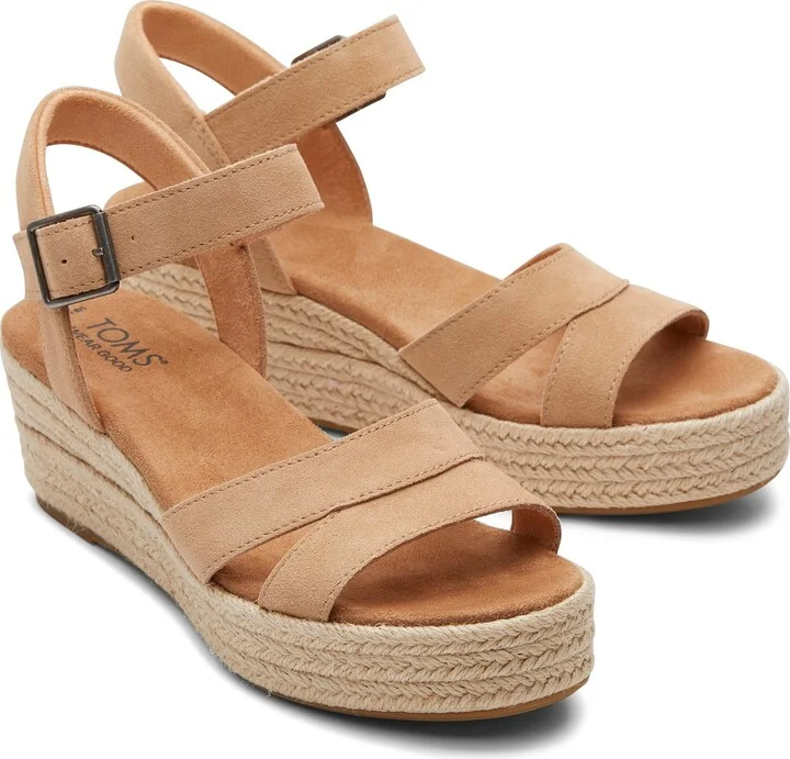 Audrey Honey Suede Wedge Sandal - Image 3