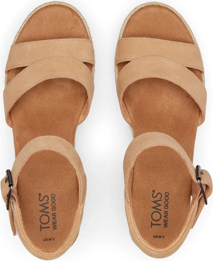 Audrey Honey Suede Wedge Sandal - Image 5