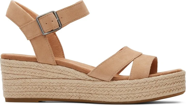 Audrey Honey Suede Wedge Sandal
