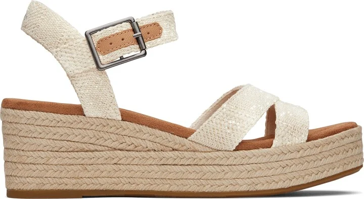Audrey Natural Metallic Wedge Sandal - Image 2