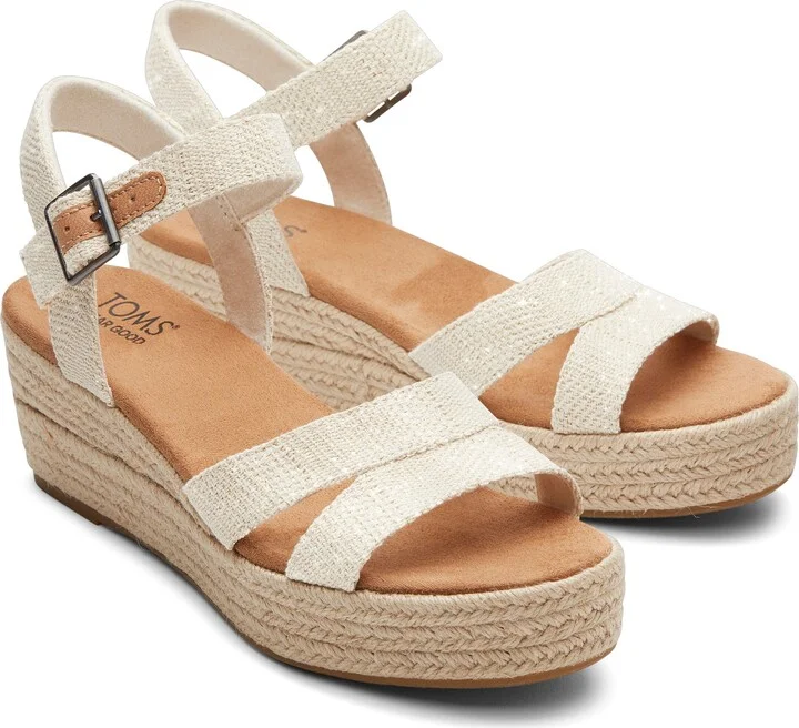 Audrey Natural Metallic Wedge Sandal