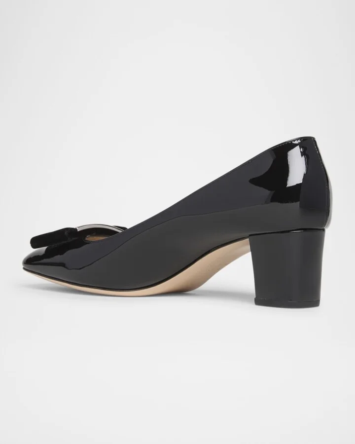Audrey Patent Bow Ballerina Pumps - Image 2
