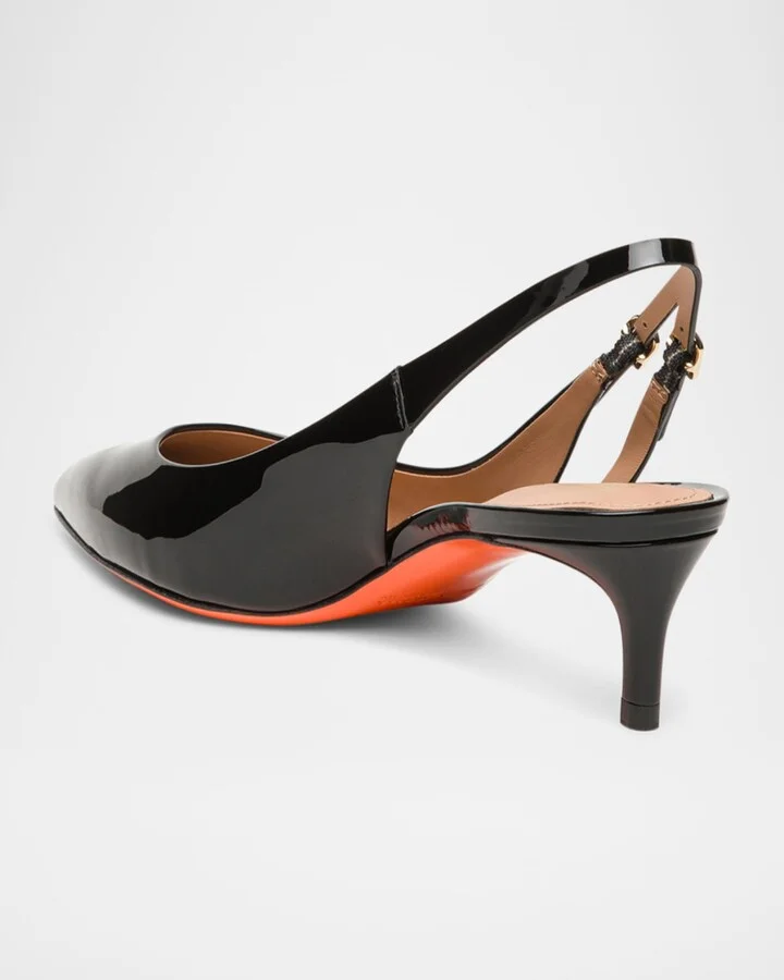 Audrey Patent Kitten Slingback Pumps - Image 2