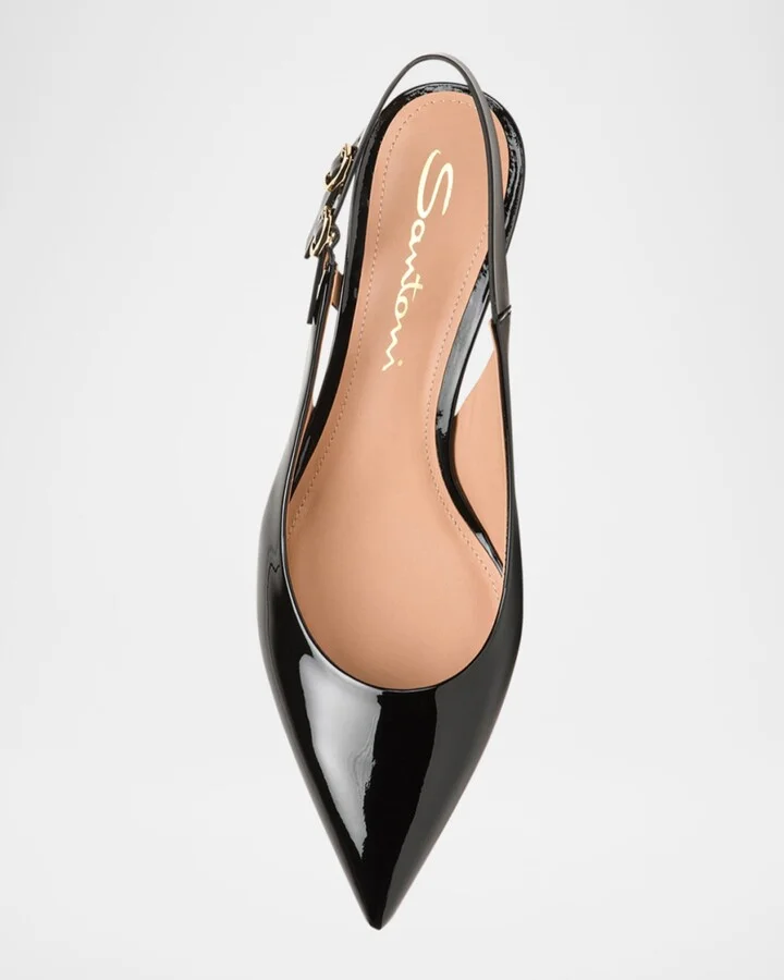 Audrey Patent Kitten Slingback Pumps - Image 7