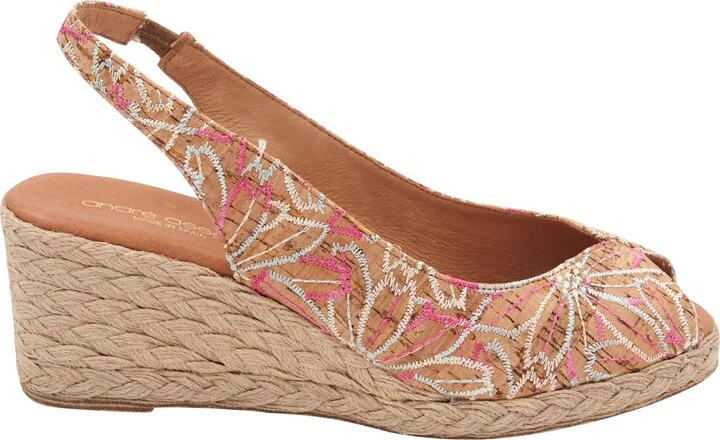 Audrey Slingback Peep Toe Espadrille Wedge Sandal - Image 3