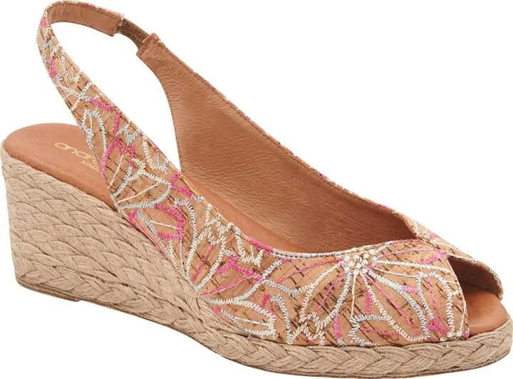 Audrey Slingback Peep Toe Espadrille Wedge Sandal