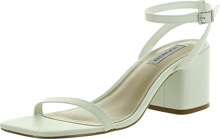 Audrina Womens Leather Block Heel Slingback Sandals