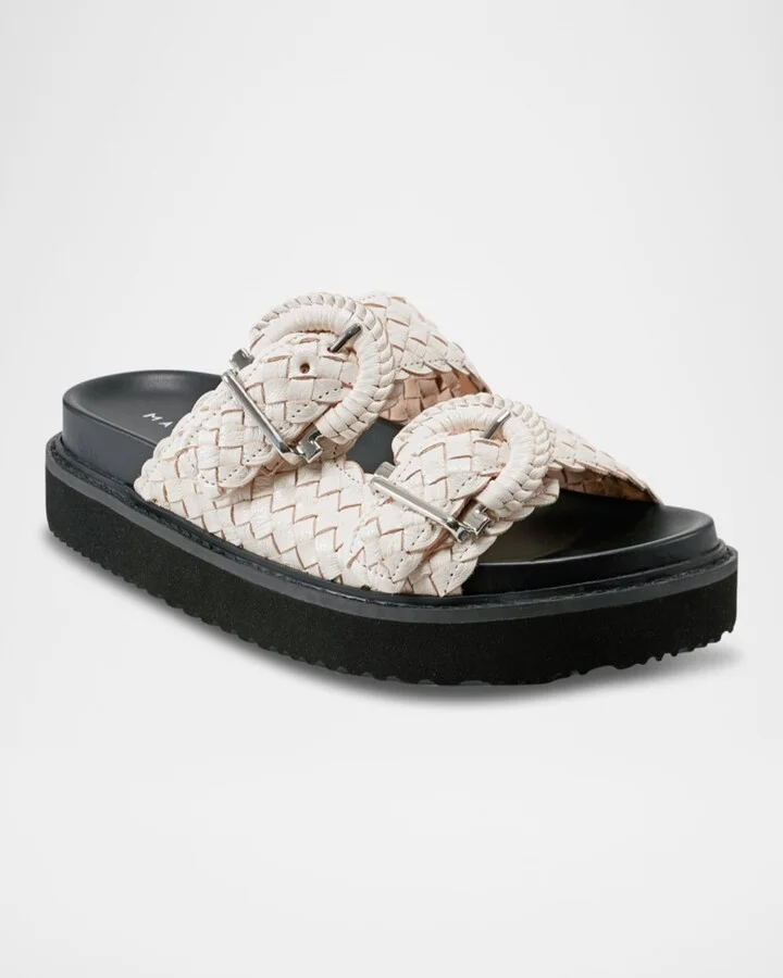Auggie Woven Leather Dual-Buckle Sporty Sandals - Image 4