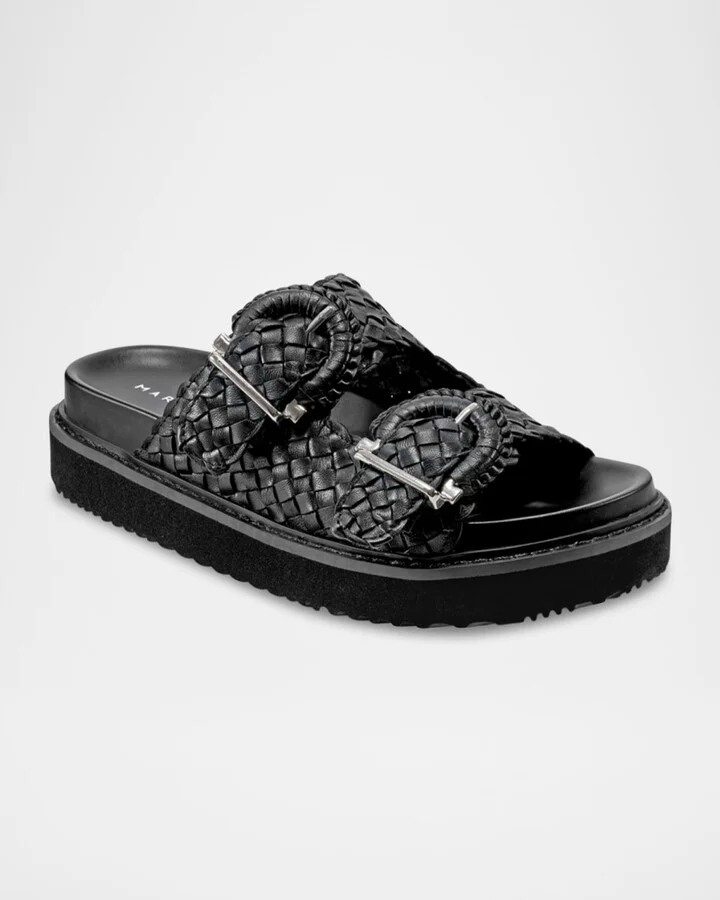 Auggie Woven Leather Dual-Buckle Sporty Sandals - Image 11
