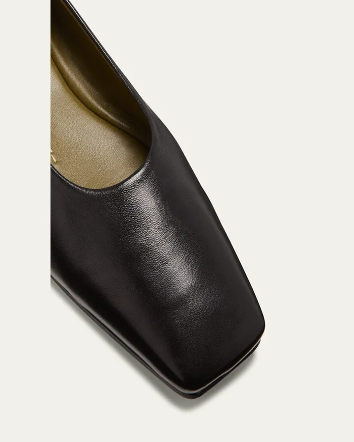 Augusta Ankle-Chain Leather Ballerina Flats - Image 2