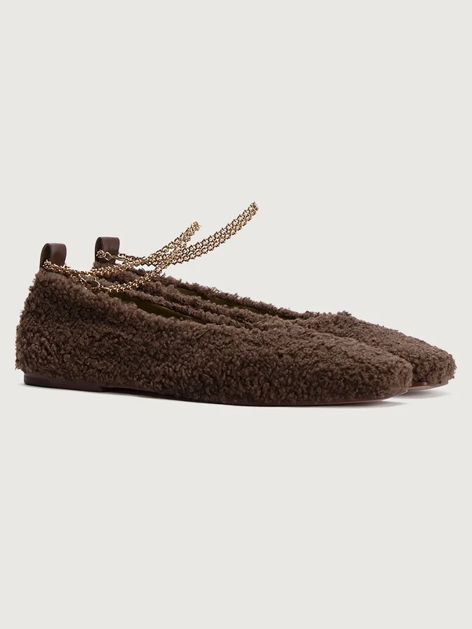 Augusta Teddy Ballet Flat - Chocolate - Image 2