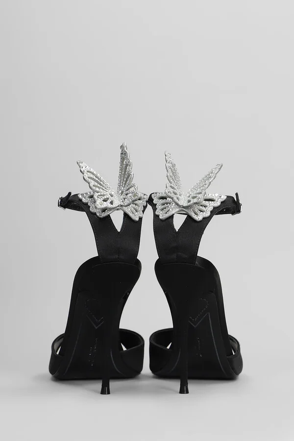 Aura Sandals In Black Satin - Image 4
