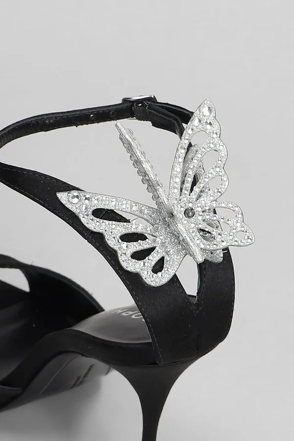 Aura Sandals In Black Satin - Image 5
