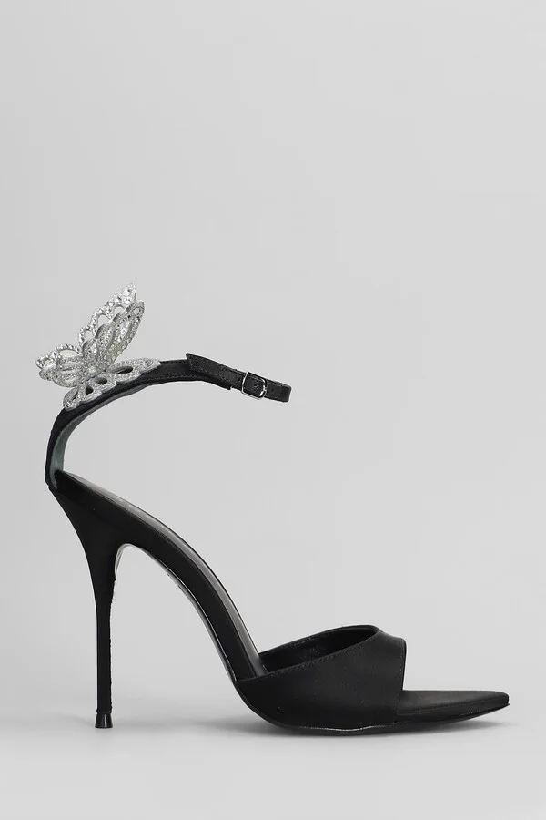 Aura Sandals In Black Satin