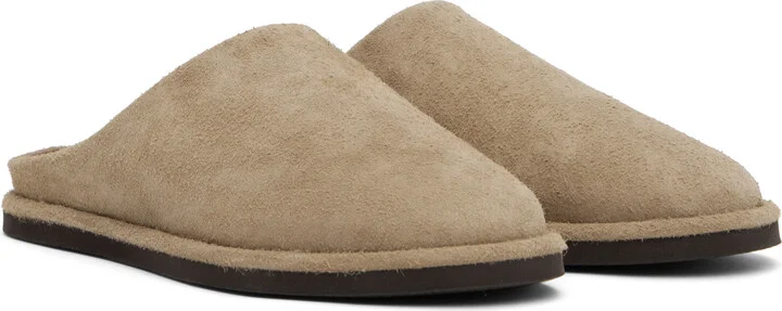 AURALEE Beige Leather Mules - Image 4