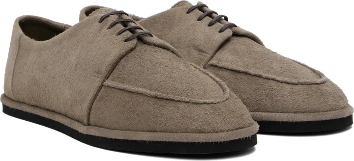 AURALEE Beige Suede Oxfords - Image 4