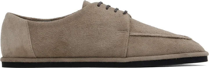 AURALEE Beige Suede Oxfords