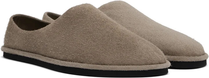 AURALEE Beige Suede Slippers - Image 4