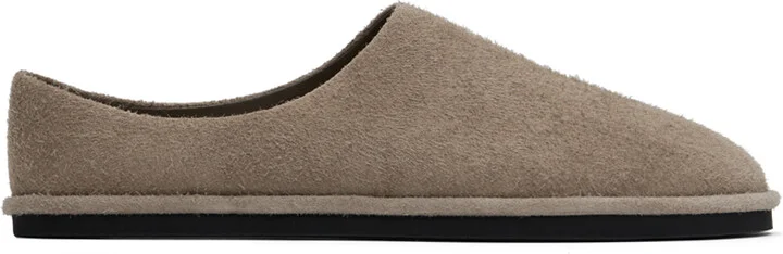 AURALEE Beige Suede Slippers