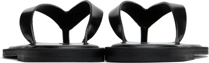 AURALEE Black Leather Tong Flip-Flops - Image 2