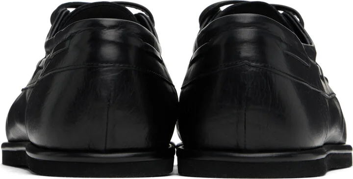 AURALEE Black Soft Leather Deck Shoes - Image 2