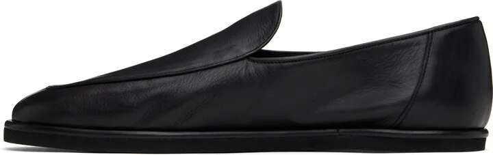 AURALEE Black Soft Leather Slip-on Loafers - Image 3