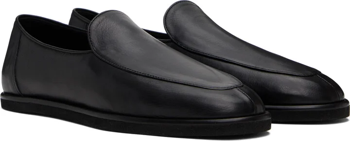 AURALEE Black Soft Leather Slip-on Loafers - Image 4