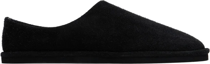 AURALEE Black Suede Slippers