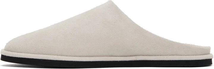 AURALEE Off-White Leather Mules - Image 3
