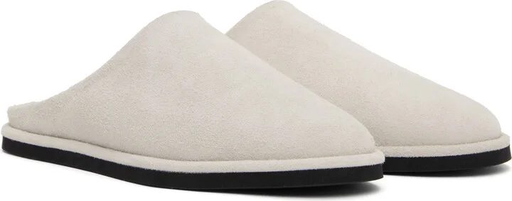 AURALEE Off-White Leather Mules - Image 4