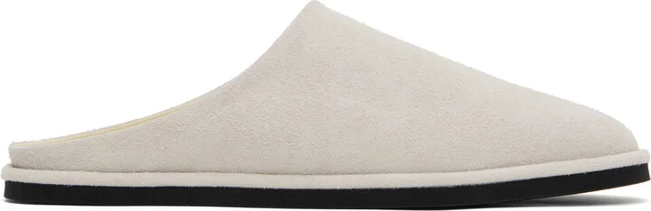 AURALEE Off-White Leather Mules