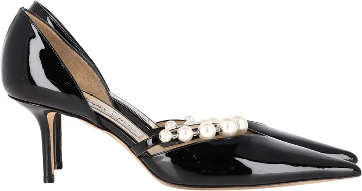Aurelie 65 Embellished Pumps in Black Patent Calf Leather