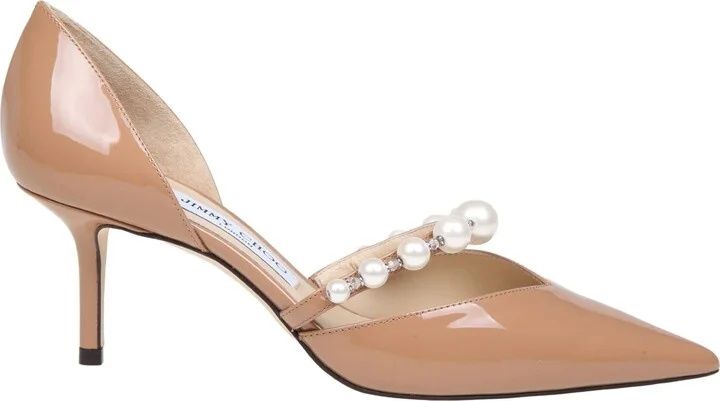 Aurelie 65 Patent Decollete With Pearl Decorations