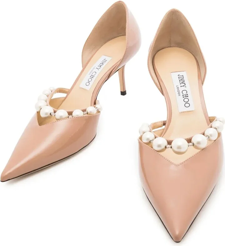 Aurelie 65mm pearl-embellished pumps - Image 2
