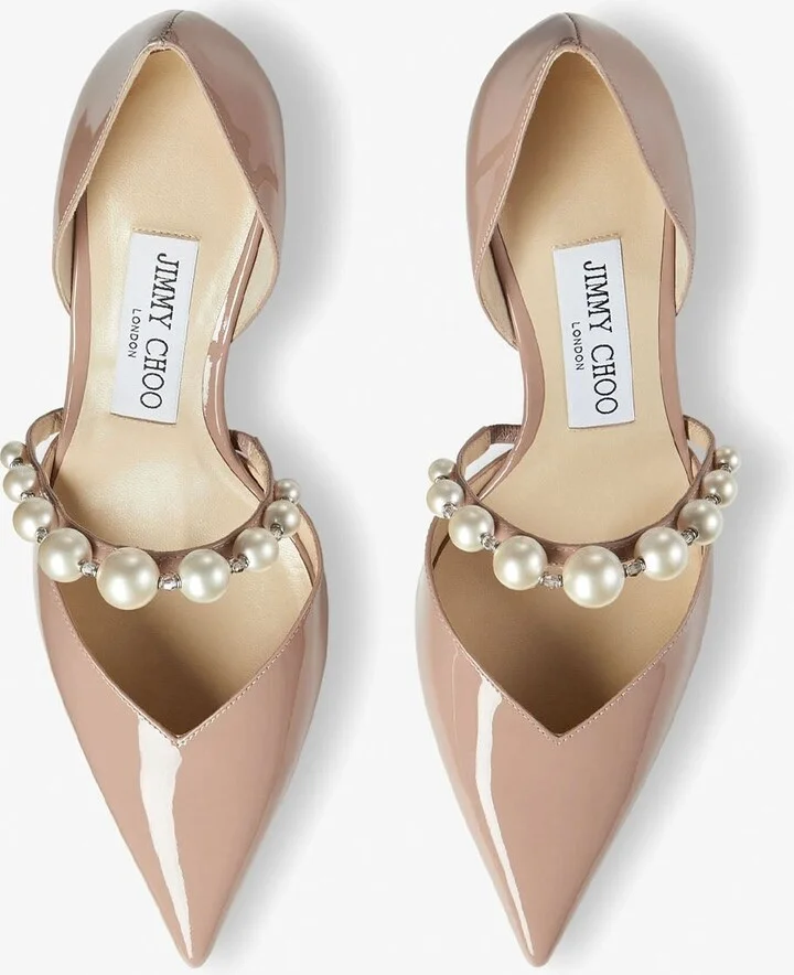 Aurelie 85 Pearl Embellished Pumps in Patent Leather - Image 2