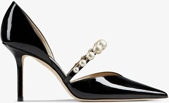 Aurelie 85 Pearl Embellished Pumps in Patent Leather