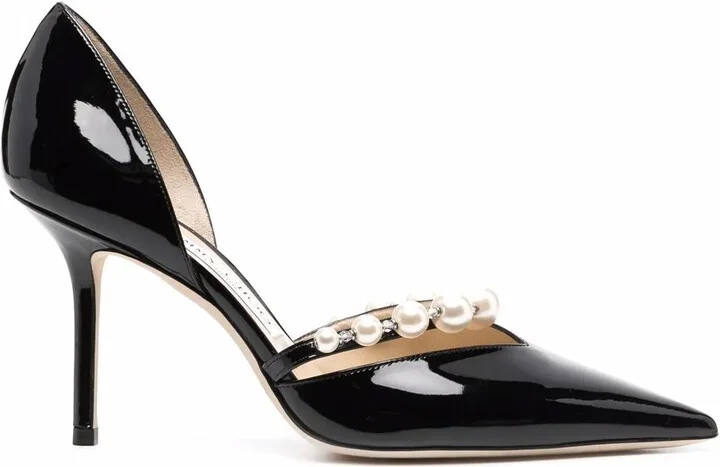 Aurelie 85mm pearl-embellished pumps