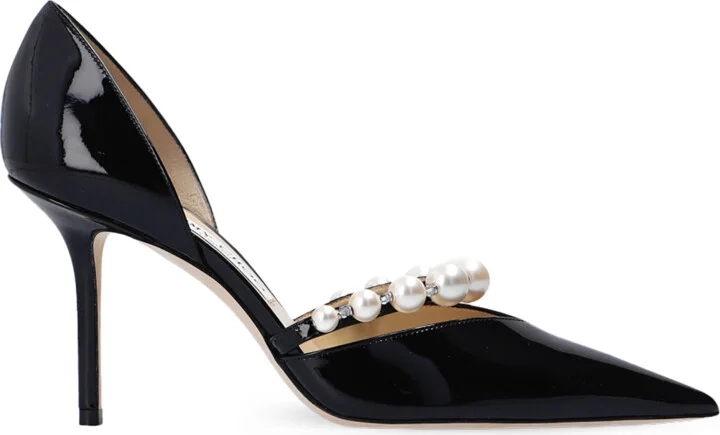 ‘Aurelie’ Patent Leather Pumps, , - Black