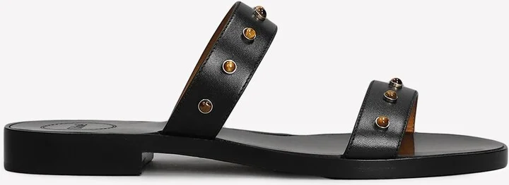 Aurna Flat Mules in Leather