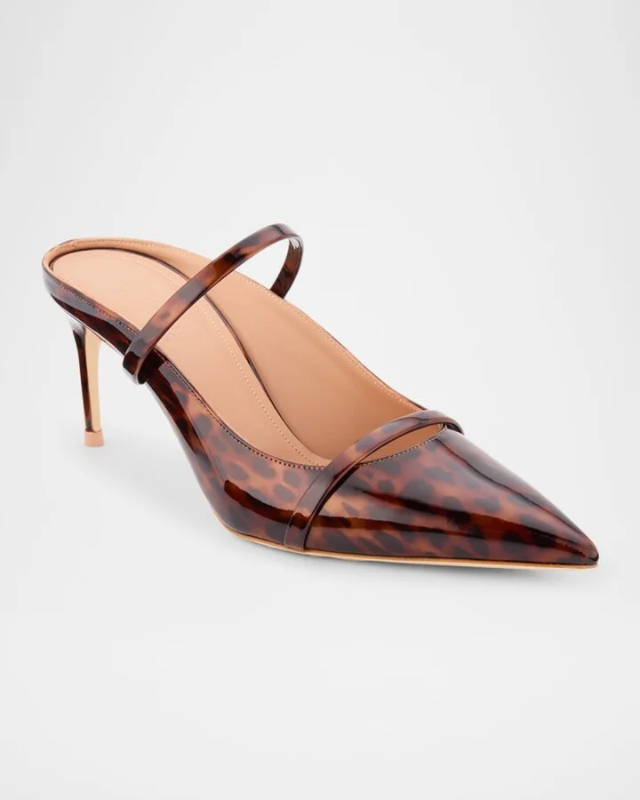 Aurora Leopard Patent Leather Mules - Image 7