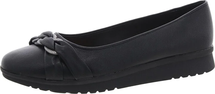 Aurora Womens Faux Leather Slip-On Ballet Flats
