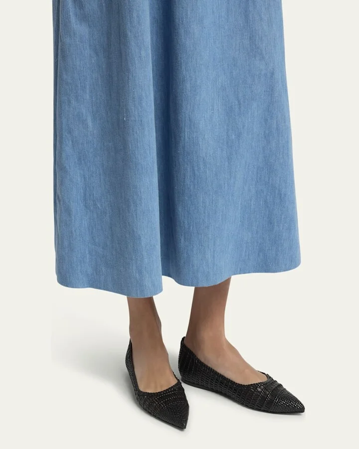 Aurora Woven Leather Ballerina Flats - Image 4