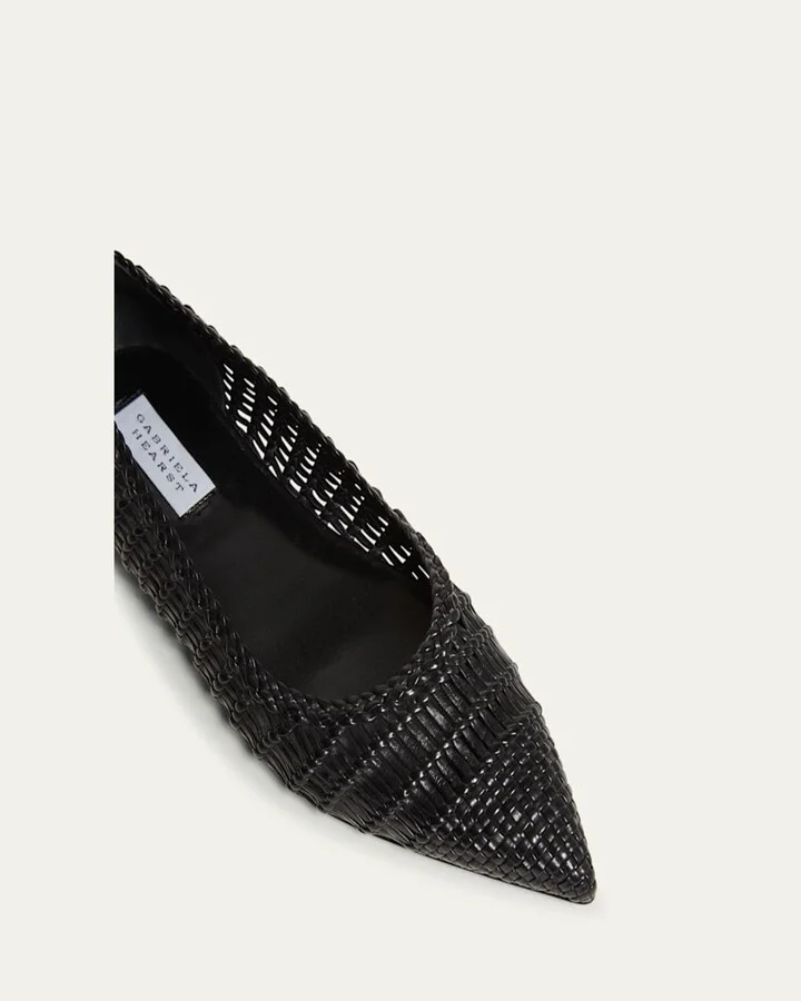 Aurora Woven Leather Ballerina Flats - Image 8