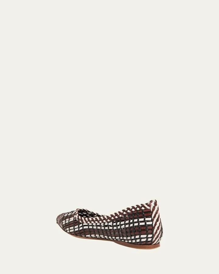 Aurora Woven Leather Ballerina Flats - Image 4